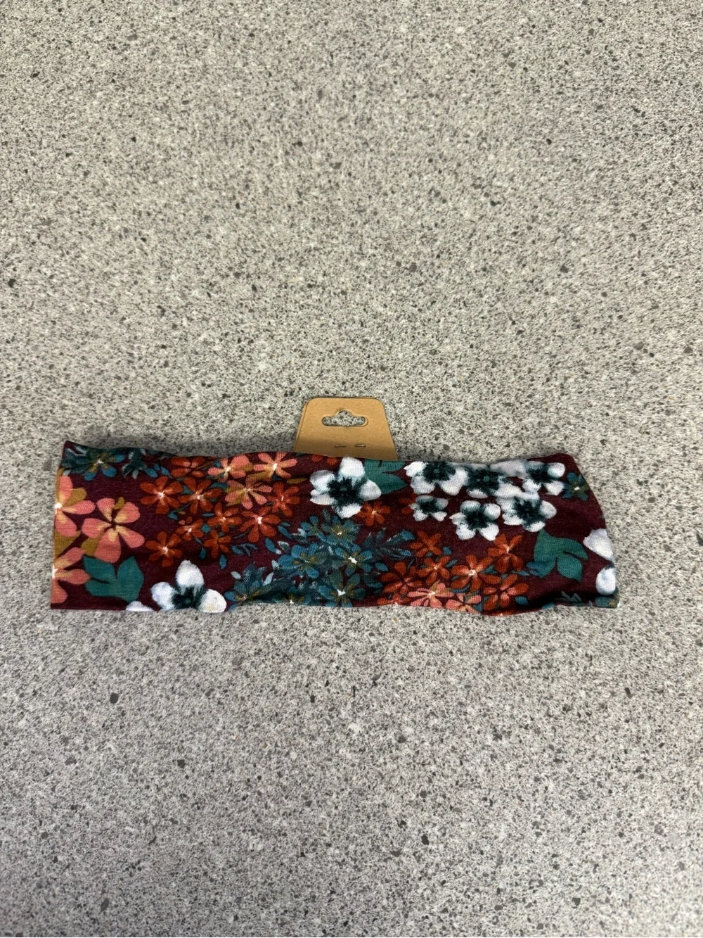 Floral Stretch Headband - Burgundy Multi